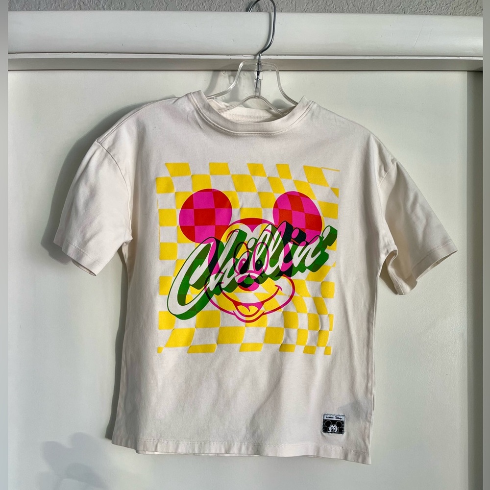 Kids Disney + Old Navy Graphic Tee - Cream with Yellow and Pink Design